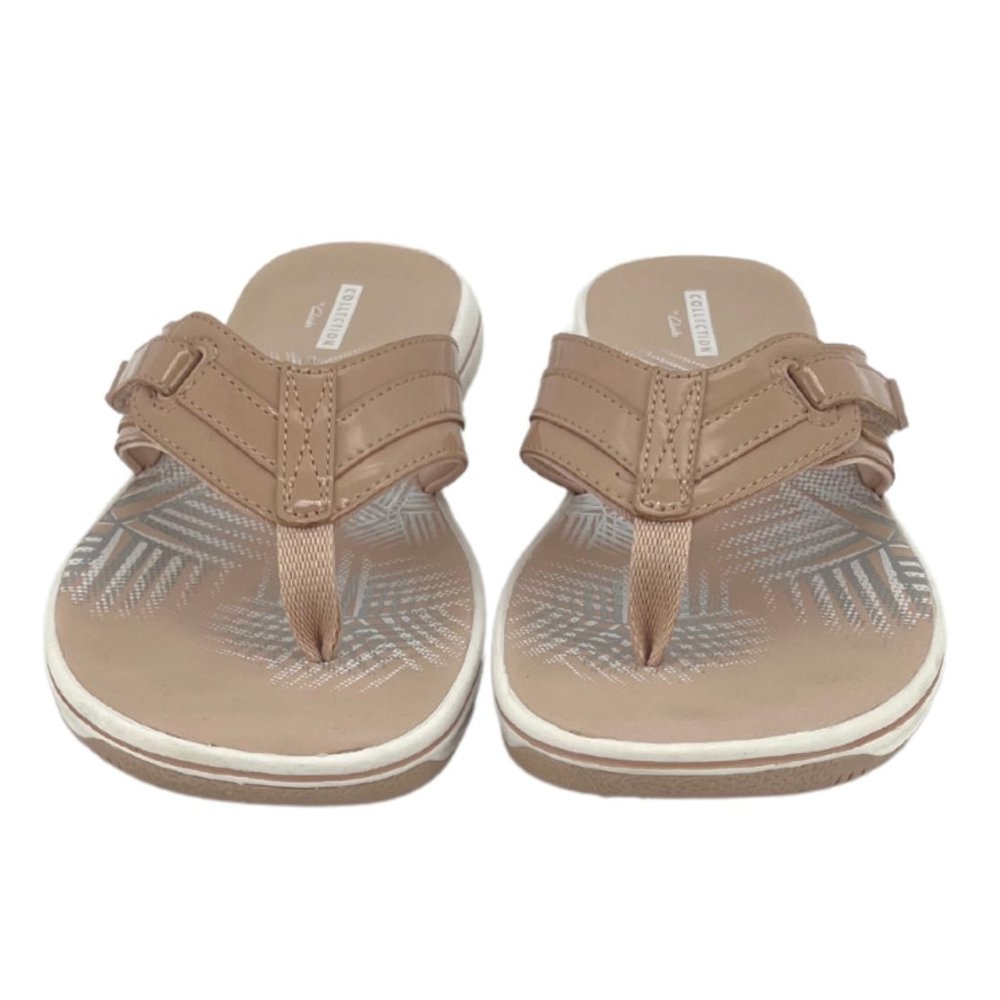 Clark's | Women's Brinkley Jazz Thong Sandals | Nude Patent | Size 10